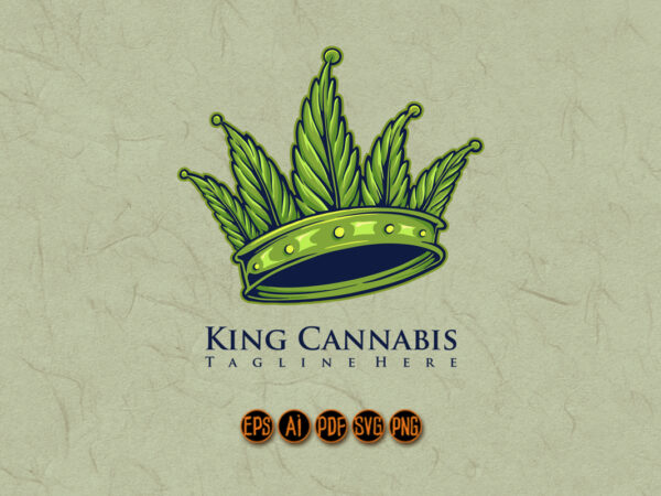 King kush cannabis crown logo t shirt vector art