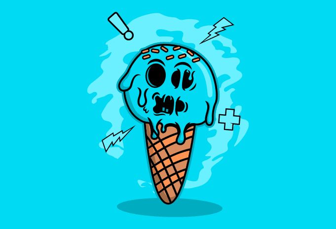 melting ice cream cartoon