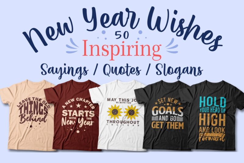 New year wishes t-shirt designs sublimation bundle