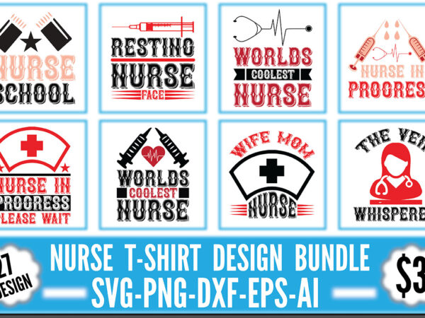 Nurse t-shirt design bundle