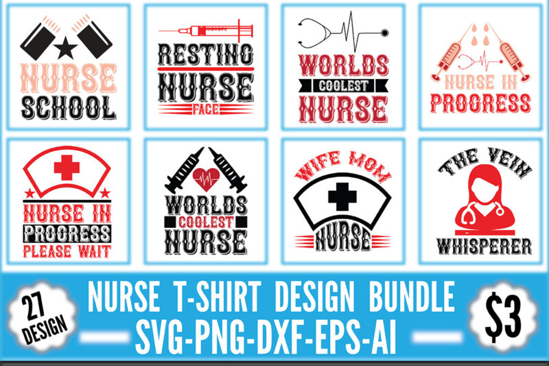 Nurse T-shirt Design Bundle