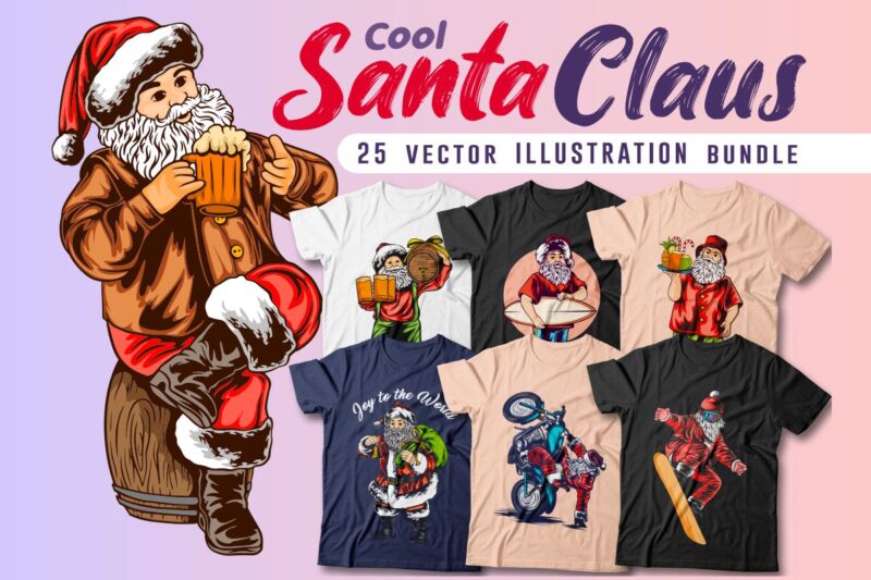 Cool santa claus vector illustration