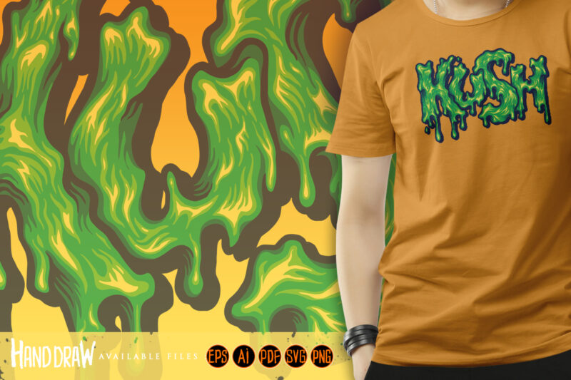 Kush Typeface Melting vector illustrations