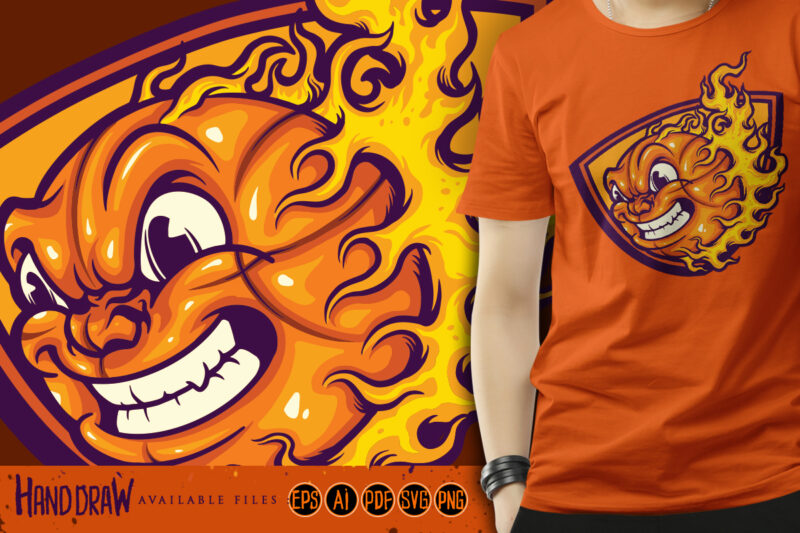 Mad basketball on fire - t-shirt designs Buy