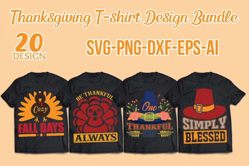 Thanksgiving T-shirt Design Bundle.