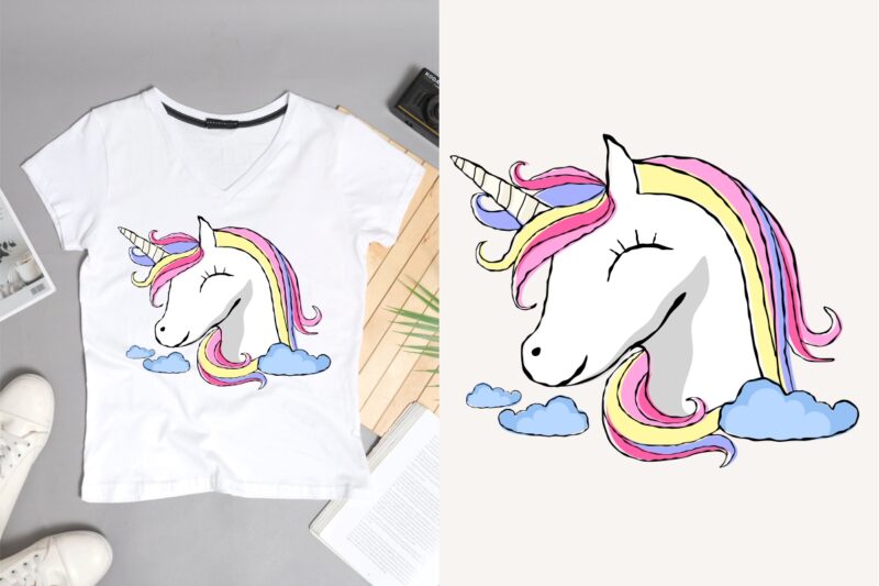 Unicorn illustrations clipart bundle