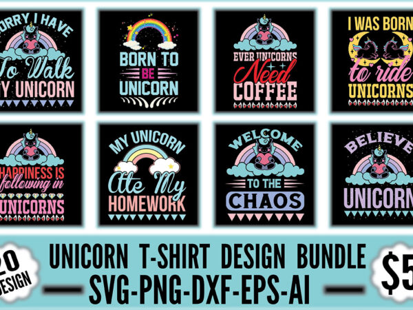 Unicorn t-shirt design bundle