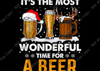 It’s The Most Wonderful Time For A Beer Christmas Png, Drink Xmas Png, Beer Christmas Png, Christmas Png, Santa Png