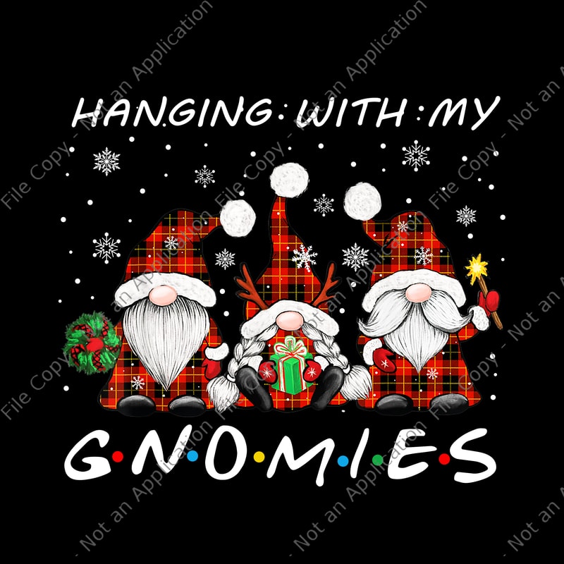 Hanging With Gnomies Png, Gnome Christmas Xmas Buffalo Plaid Red Png ...