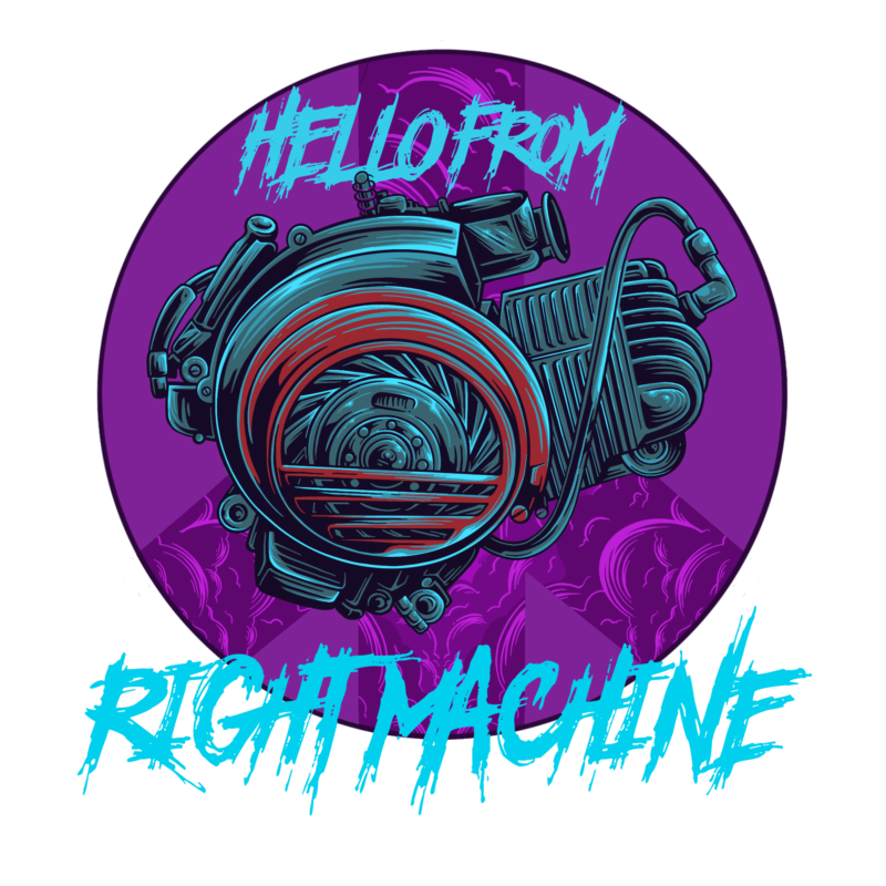 Vespa Machine Tshirt design “ Hello from Right Machine”