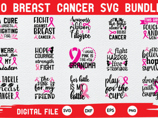 Breast cancer svg design bundle