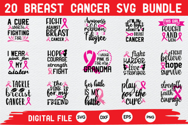 Breast cancer svg design Bundle