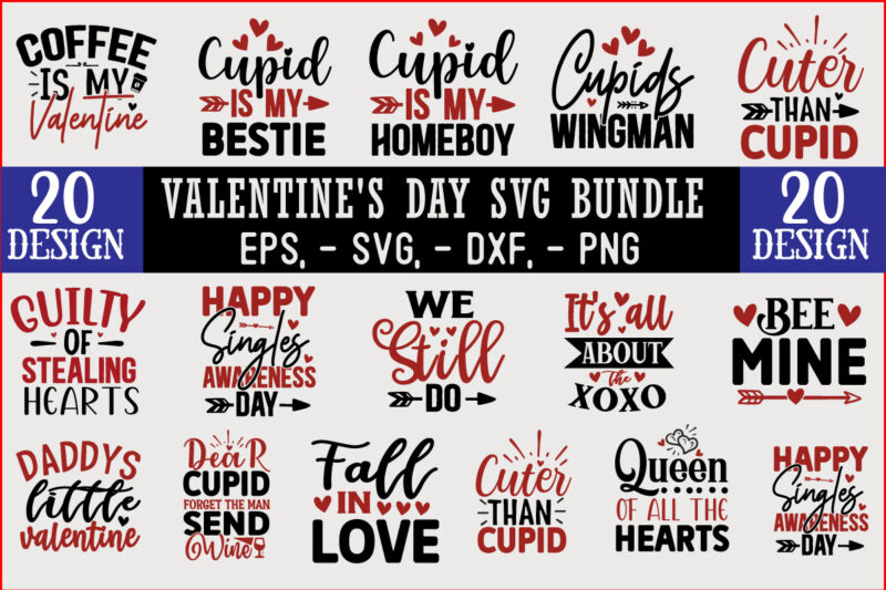 valentine SVG T shirt Design Bundle