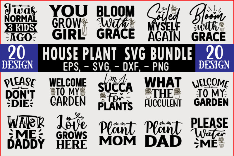 House plant SVG T shirt Design Bundle