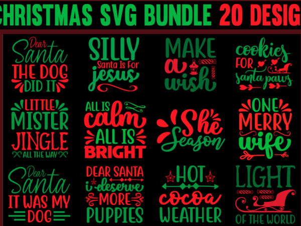 Christmas svg bundle t shirt vector illustration and t shirt template