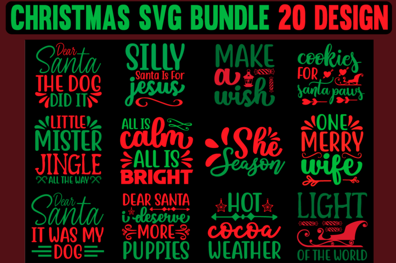 Christmas svg bundle t shirt vector illustration and t shirt template