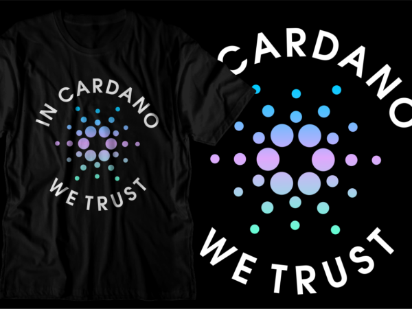 Crypto cardano t shirt design svg graphic vector, ada cryptocurrency logo