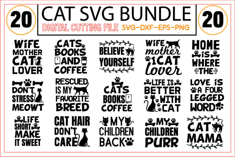 Cat svg bundle t shirt illustration