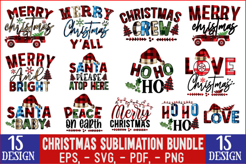 Christmas sublimation T shirt design Bundle