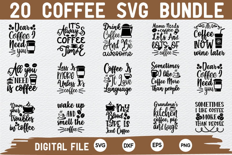 Coffee svg bundle t shirt vector file - Buy t-shirt designs