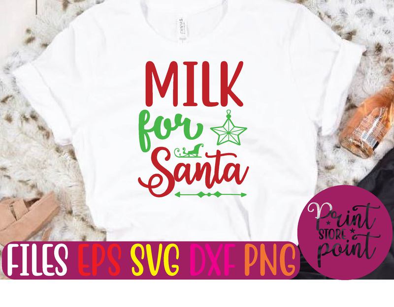 MILK for Santa Christmas svg t shirt design template - Buy t-shirt designs