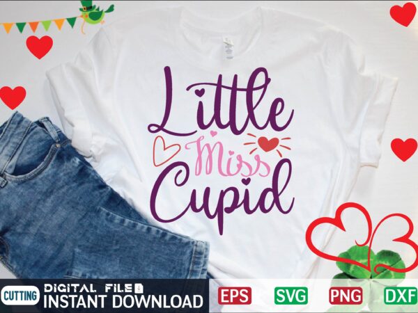 Little miss cupid t shirt vector illustration