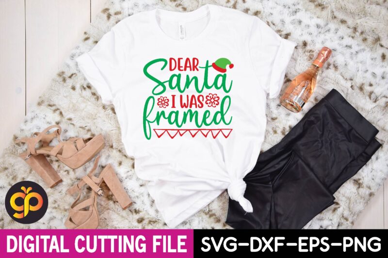 Dear santa i was framed t shirt vector illustration