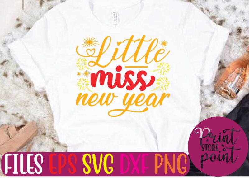 Little miss new year t shirt vector illustration