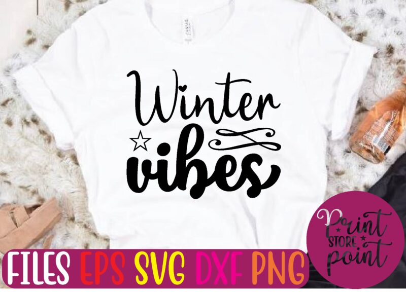 Winter vibes Christmas svg t shirt design template