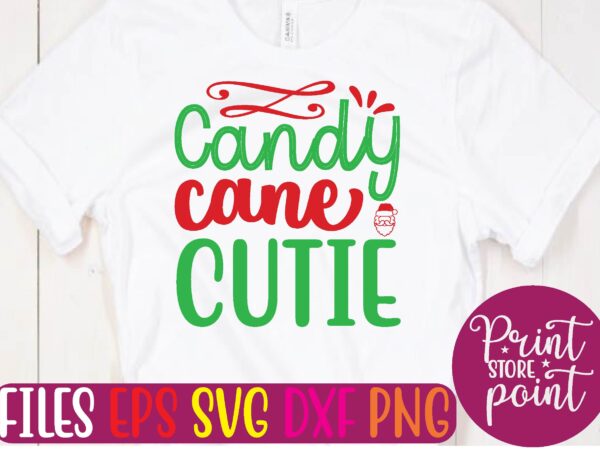 Candy cane cutie christmas svg t shirt design template