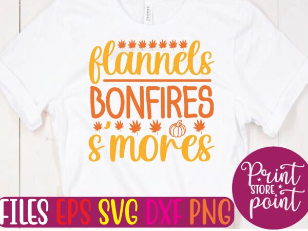 Flannels bonfires s’mores graphic t shirt