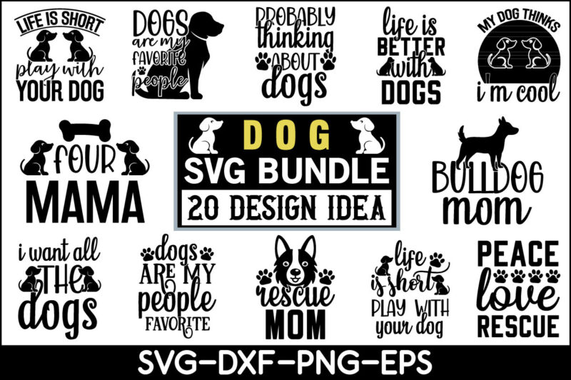 Dog svg bundle t shirt vector illustration