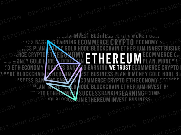 crypto ethereum t shirt design svg graphic vector, eth cryptocurrency logo  - Buy t-shirt designs