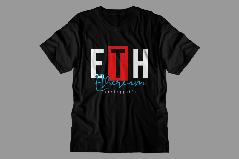 crypto ethereum t shirt design svg graphic vector, eth cryptocurrency logo