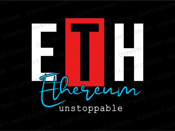 Crypto ethereum t shirt design svg graphic vector, eth cryptocurrency logo