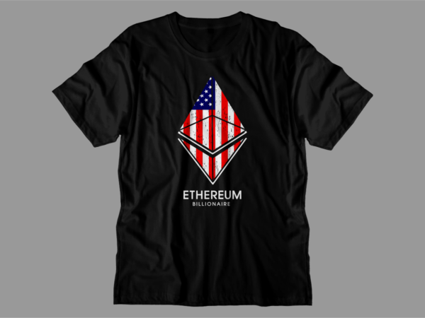 Crypto ethereum t shirt design svg graphic vector, eth cryptocurrency logo