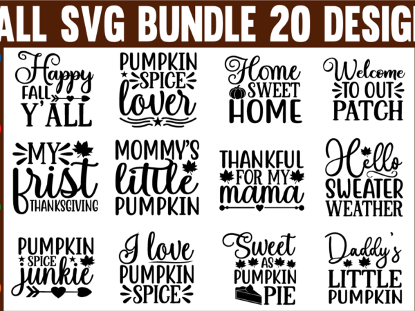 Fall svg bundle t shirt design template