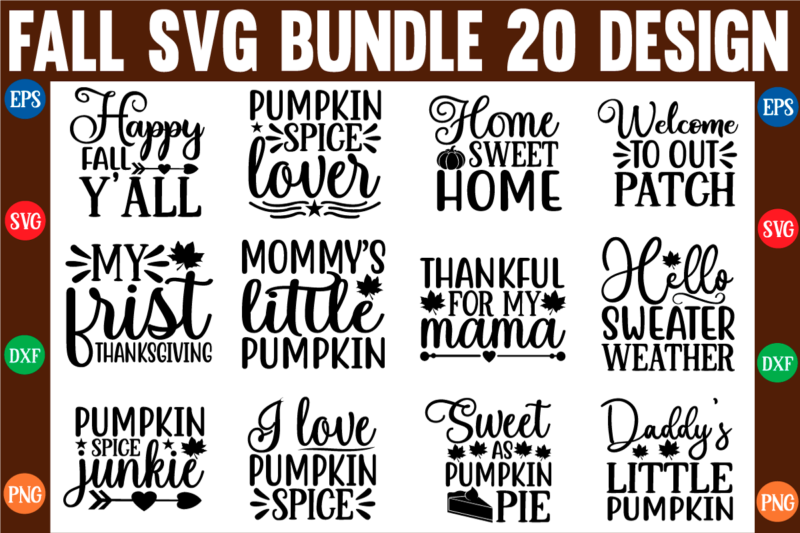 Fall svg bundle t shirt design template