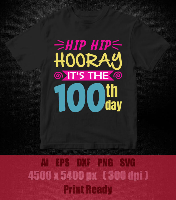 Hooray t-shirt design with split text Royalty Free Vector