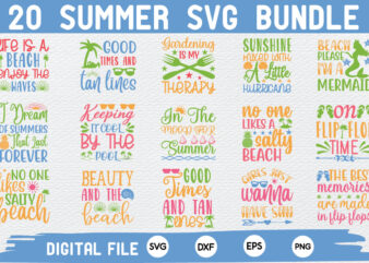 Summer svg bundle t shirt template vector