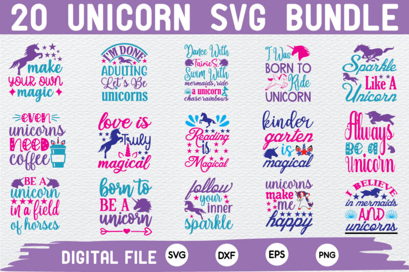 Unicorn svg Design bundle for sale!