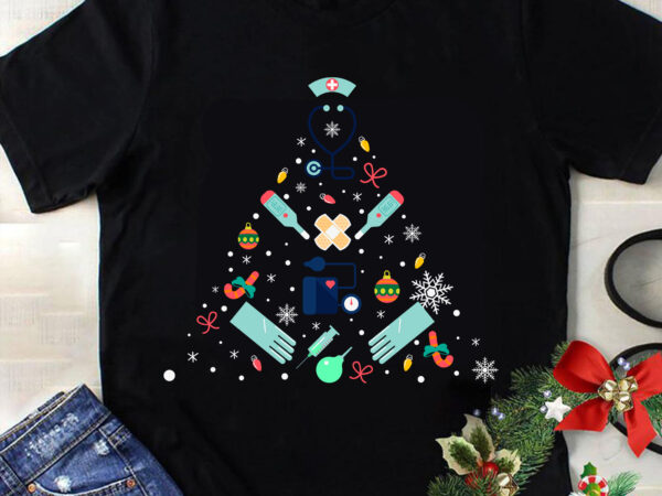 Nurse christmas tree svg, nursing xmas svg, christmas svg, tree christmas svg, tree svg, santa svg, merry christmas svg T shirt vector artwork