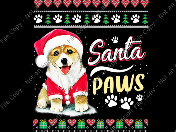 Santa paws christmas dog png, santa paws png, dog christmas png, christmas png, santa png t shirt template vector