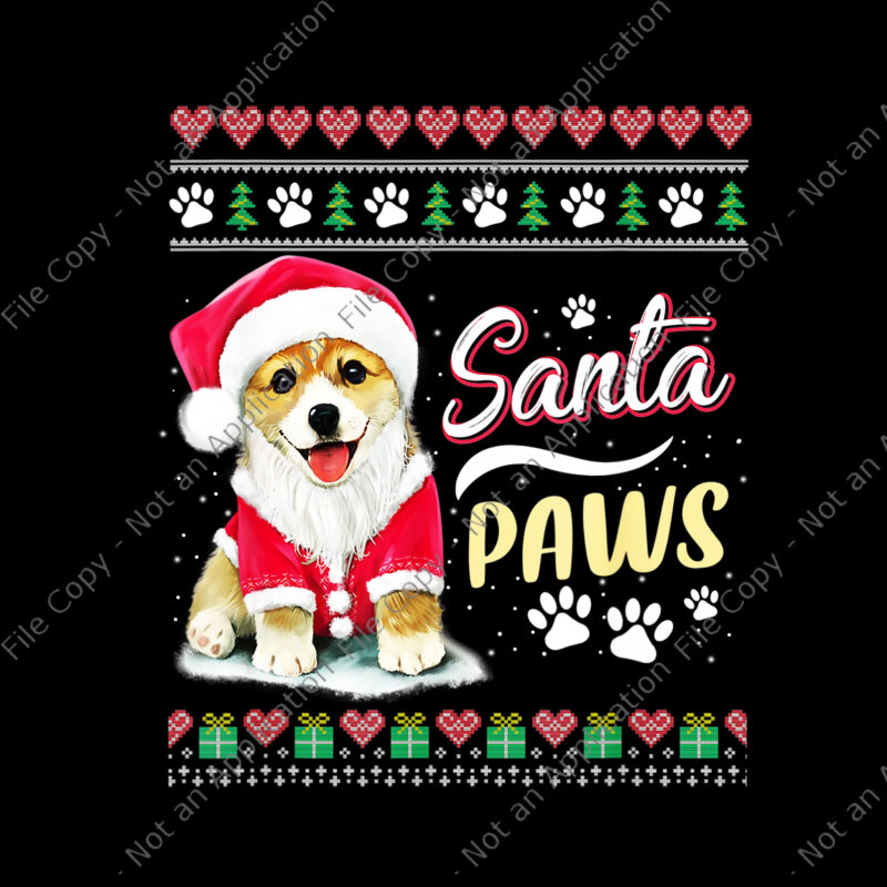 Santa Paws Christmas Dog Png, Santa Paws Png, Dog Christmas Png, Christmas Png, Santa Png