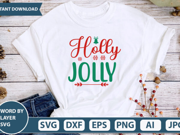 Holly jolly svg vector for t-shirt