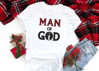 Dad Gifts, Man Of God Red Buffalo Plaid Font Diy Crafts Svg Files For Cricut, Silhouette Sublimation Files t shirt vector illustration