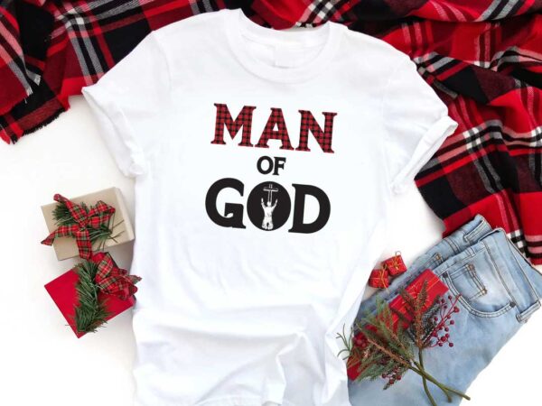 Dad gifts, man of god red buffalo plaid font diy crafts svg files for cricut, silhouette sublimation files t shirt vector illustration