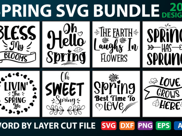 Spring svg bundle vol.2 t shirt template vector