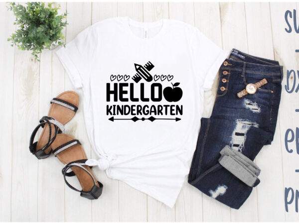 Hello kindergarten graphic t shirt