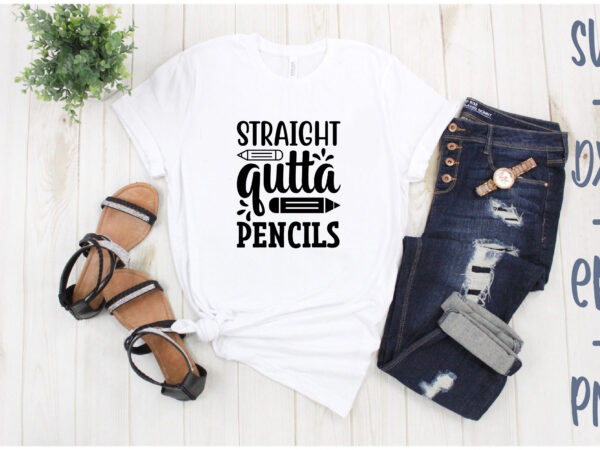 Straight qutta pencils t shirt template vector